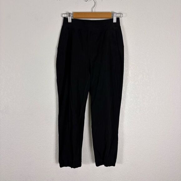 Lululemon Black Nylon Jogger Track Pants with Zippers at Bottom and Side Pockets - Picture 1 of 9